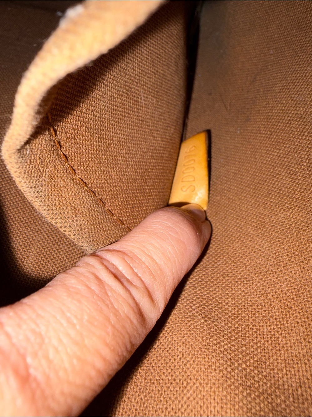 Louis Vuitton Monogram Canvas Tote in Brown and Tan Leather Trim - Picture 12 of 13